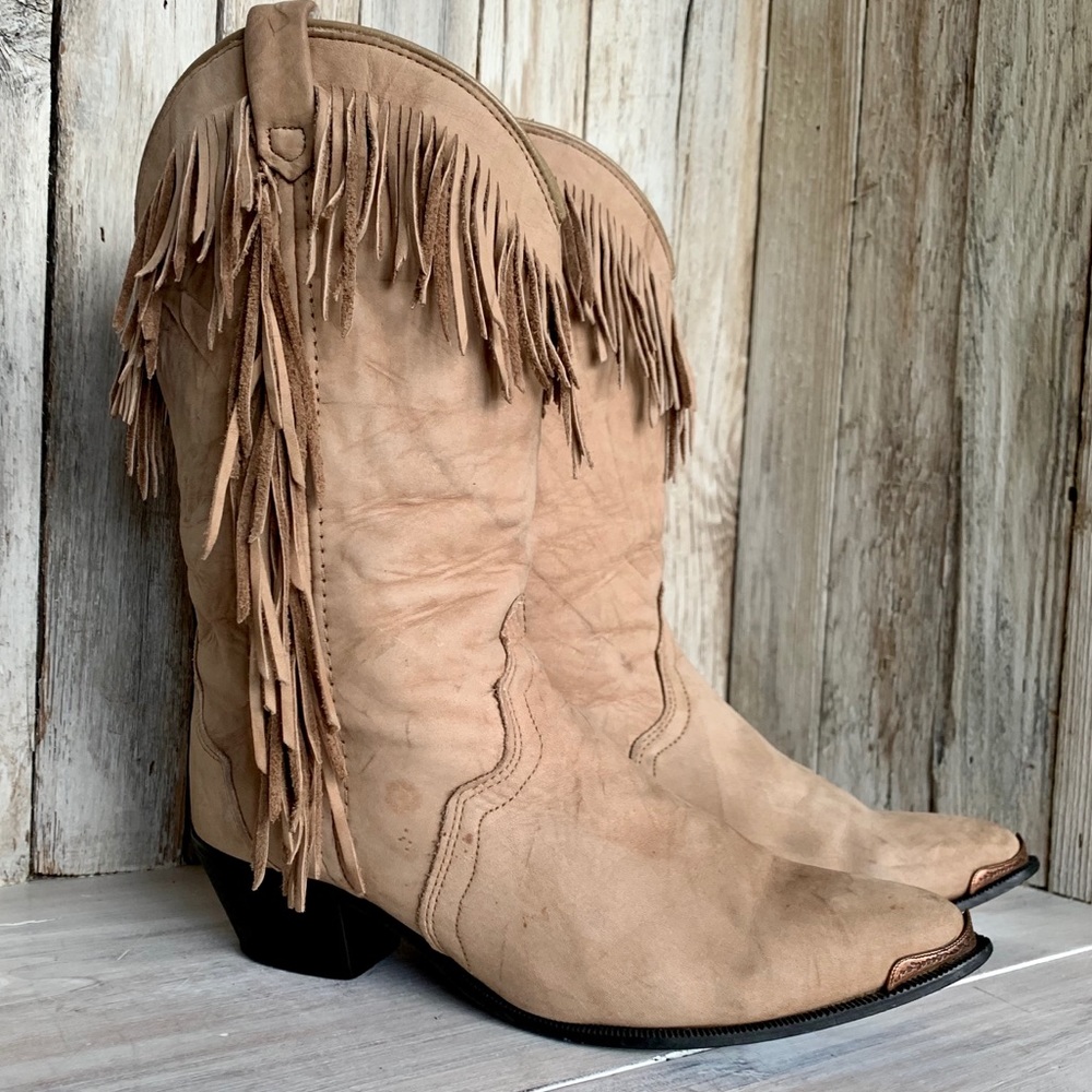 Vintage Acme Fringe Cowboy Boots